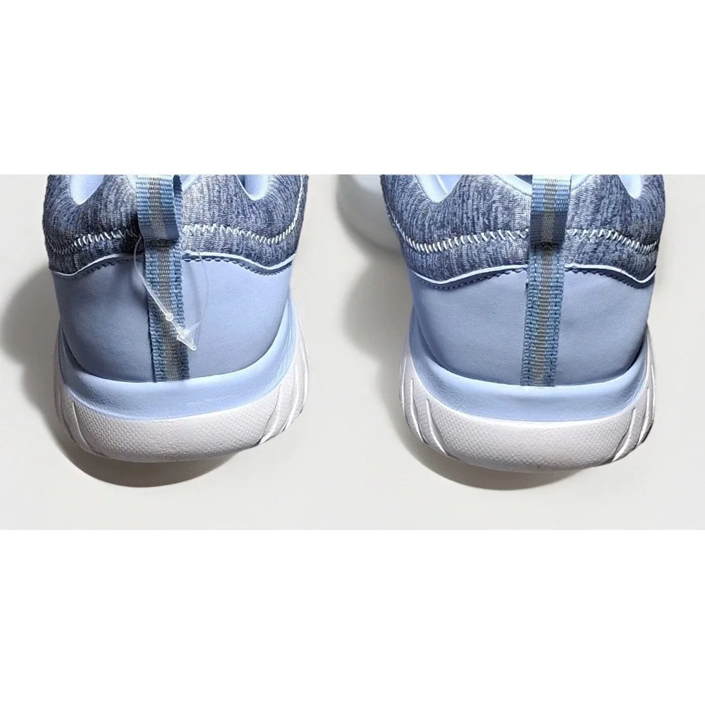 Athletic Works Womens Light Blue Space Dye Knit Slip On Bungee Sneakers 9W